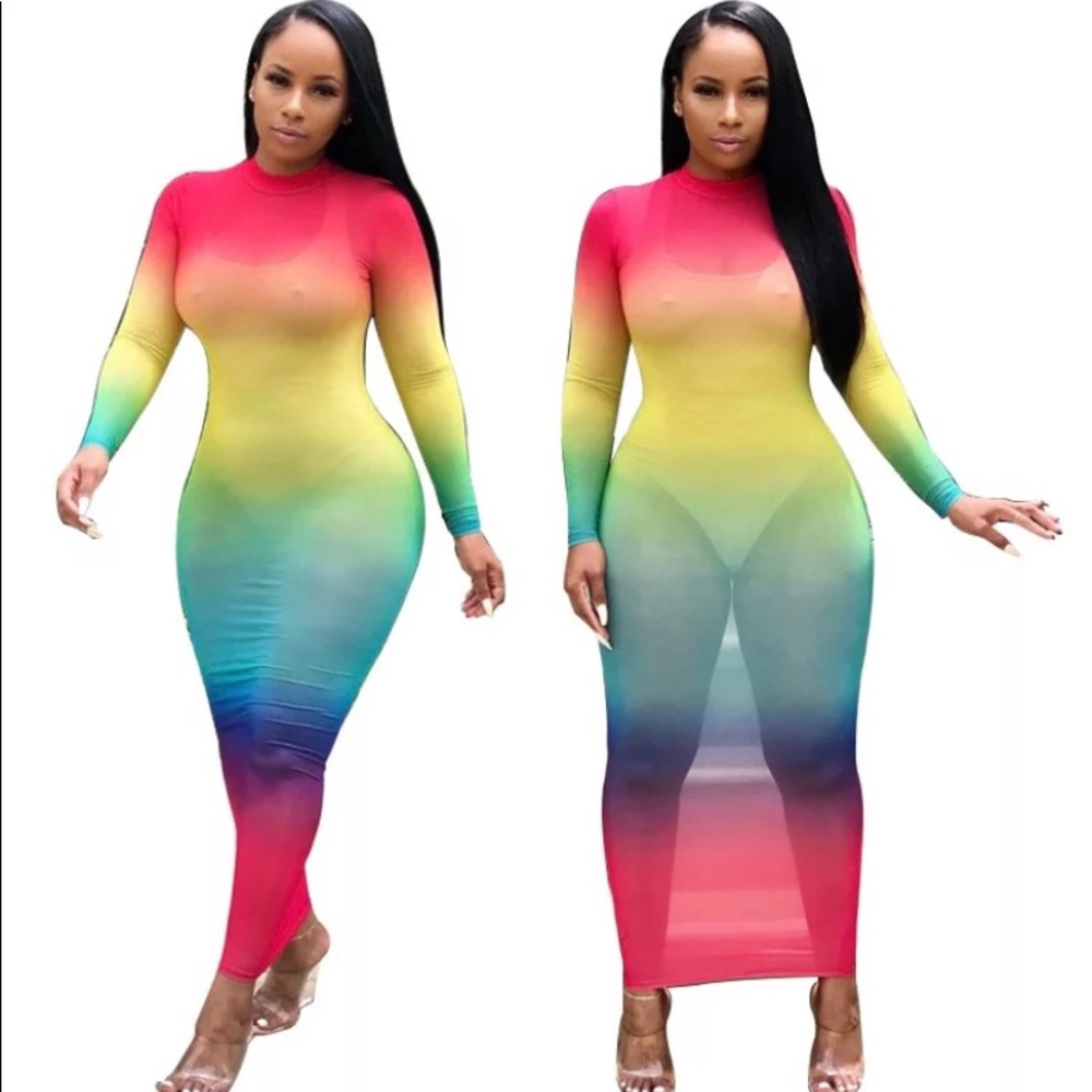 Sheer rainbow dress